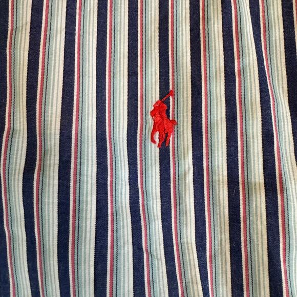 Ralph Lauren Blake Button Down Shirt Mens Size Large Cotton Blue Striped - Picture 6 of 10